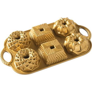 Forma na 6 mini bábovek ve zlaté barvě Nordic Ware Minimix, 800 ml