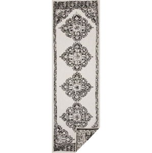 Černo-krémový venkovní koberec Bougari Cofete, 80 x 350 cm