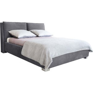 Šedá dvoulůžková postel Mazzini Beds Vicky, 140 x 200 cm