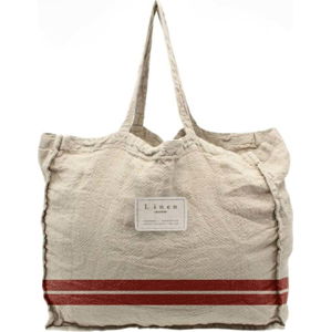 Látková taška Linen Couture Red Stripes, šířka 50 cm