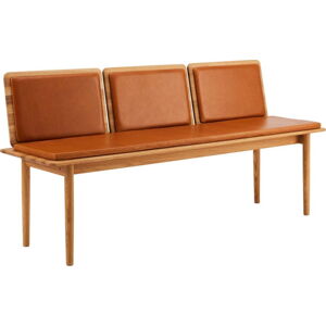 Koňakově hnědá kožená lavice Elba - Hammel Furniture