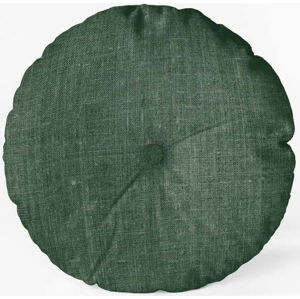 Tmavě zelený polštář Really Nice Things Cojin Redondo Dark Green, ⌀ 45 cm