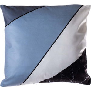 Modro-šedý polštář JAHU Geometry Stripes, 45 x 45 cm