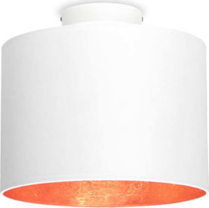 Bílé stropní svítidlo s detailem v měděné barvě Sotto Luce MIKA S, ⌀ 25 cm