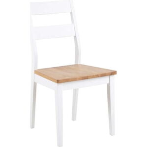Hnědo-bílá jídelní židle z kaučukového a dubového dřeva Actona Derri