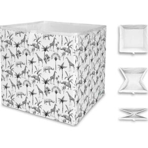Bílo-šedý úložný box z mikrovlákna Butter Kings Safari Animals, 32 l