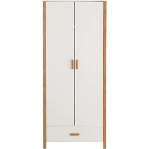 Bílá dvoudveřová dřevěná šatní skříň Støraa Caitlin