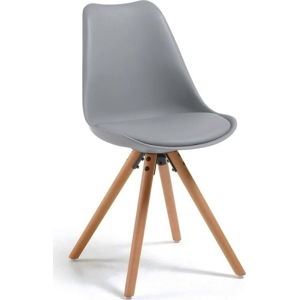 Šedá židle s bukovými nohami loomi.design Lumos