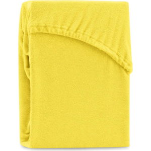 Žluté elastické prostěradlo na dvoulůžko AmeliaHome Ruby Yellow, 220-240 x 220 cm