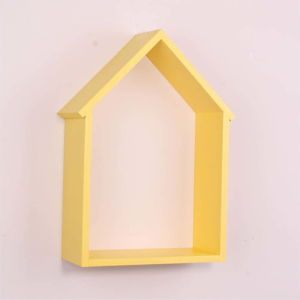 Žlutá dřevěná nástěnná polička North Carolina Scandinavian Home Decors House