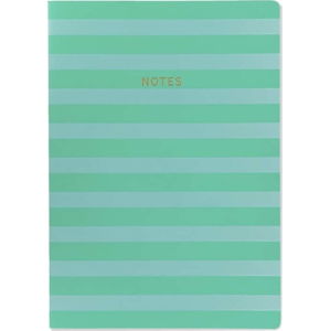 Modro-zelený zápisník A4 GO Stationery Teal Stripe