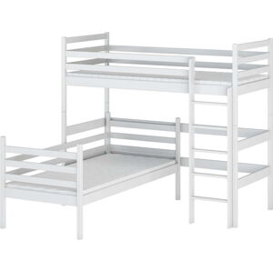 Bílá patrová dětská postel 90x200 cm Double - Lano Meble