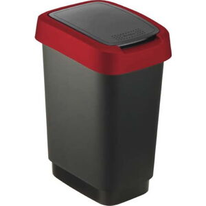 Červeno-černý odpadkový koš z recyklovaného plastu 10 l Twist - Rotho