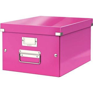 Růžová úložná krabice Leitz Universal, délka 37 cm