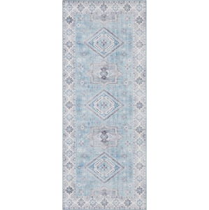 Světle modrý koberec Nouristan Gratia, 80 x 200 cm