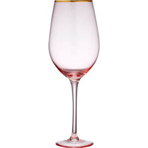 Růžová sklenice na víno Ladelle Chloe, 600 ml