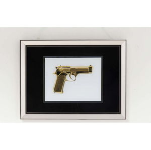 Zasklený obraz Kare Design Gun Gold,80 x 60 cm