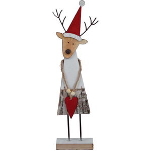 Dekorativní vánoční dřevěná soška Ego Dekor Reindeer, výška 32,5 cm