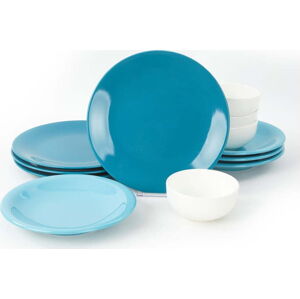12dílná sada modrého keramického nádobí My Ceramic Degrade