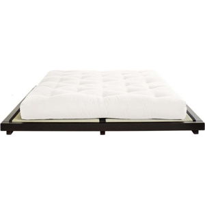 Dvoulůžková postel z borovicového dřeva s matrací a tatami Karup Design Dock Comfort Mat Black/Natural, 180 x 200 cm