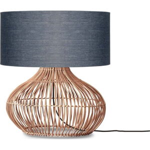 Stolní lampa s textilním stínidlem v tmavě-šedo přírodní barvě (výška 60 cm) Kalahari – Good&Mojo