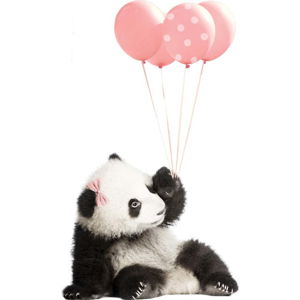 Nástěnná samolepka Dekornik Pink Panda, 55 x 92 cm