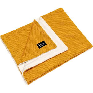 Hořčicově žlutá dětská pletená deka ESECO Winter, 80 x 100 cm