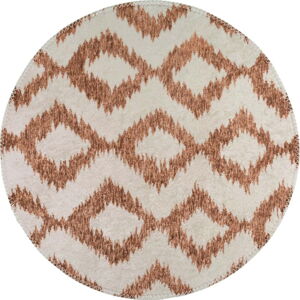 Bílo-oranžový pratelný kulatý koberec ø 120 cm – Vitaus