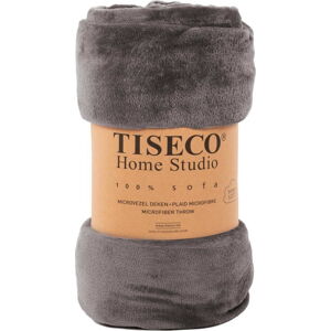 Šedá mikroplyšová deka Tiseco Home Studio, 130 x 160 cm