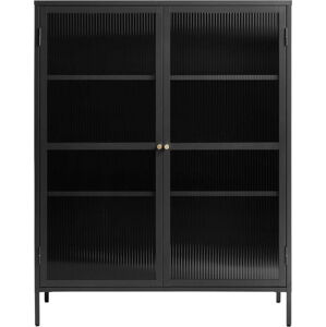 Černá kovová vitrína 111x140 cm Bronco – Unique Furniture