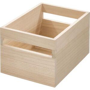 Úložný box ze dřeva paulownia iDesign Eco Handled, 19 x 25,4 cm