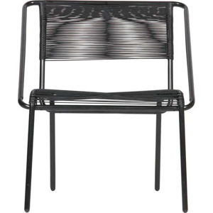 Černá židle z plastového ratanu vhodná i do exteriéru BePureHome Wisp