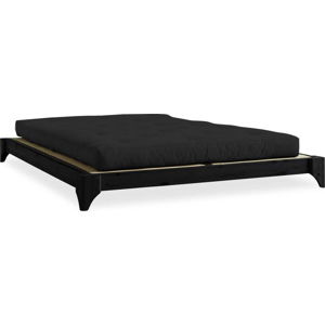 Černá dvoulůžková postel z borovicového dřeva s roštem 180x200 cm Elan – Karup Design