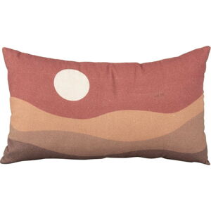 Hnědo-červený bavlněný polštář PT LIVING Clay Sunset, 50 x 30 cm
