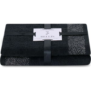 Černé froté bavlněné ručníky a osušky v sadě 2 ks Bellis – AmeliaHome