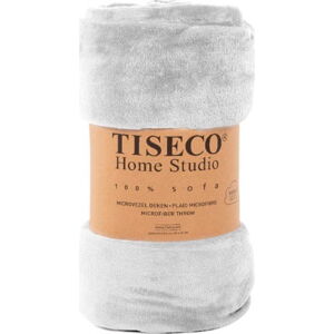 Světle šedý přehoz z mikroplyše na dvoulůžko 220x240 cm Cosy - Tiseco Home Studio