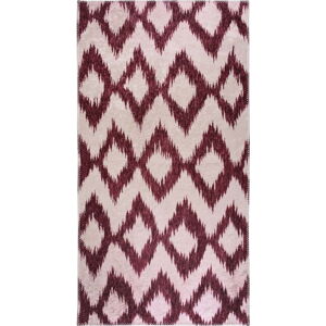 Vínovo-bílý pratelný koberec 80x150 cm – Vitaus