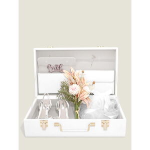 Bílý dekorativní úložný box z umělé kůže 50x30x15 cm – Stackers