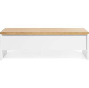 Konferenční stolek v dekoru dubu v bílo-přírodní barvě 60x110 cm Abilen – Kave Home