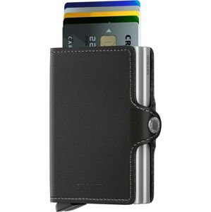 Černá kožená peněženka s pouzdrem na karty Secrid Twin