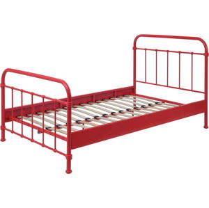 Červená kovová dětská postel Vipack New York, 120 x 200 cm