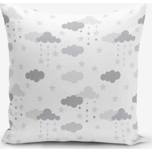 Povlak na polštář s příměsí bavlny Minimalist Cushion Covers Grey Clouds, 45 x 45 cm