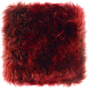 Červený polštář z ovčí kožešiny Royal Dream Sheepskin, 45 x 45 cm