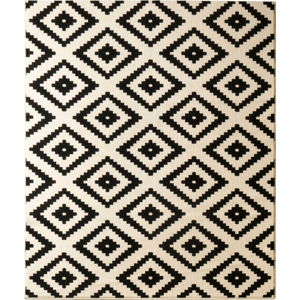 Krémovo-černý koberec Hanse Home Hamla Diamond, 80 x 150 cm