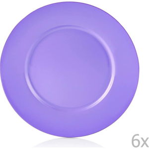 Sada 6 fialových porcelánových talířů Efrasia