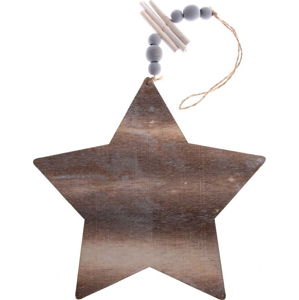 Dřevěná závěsná ozdoba ve tvaru hvězdy Dakls, délka 22,5 cm