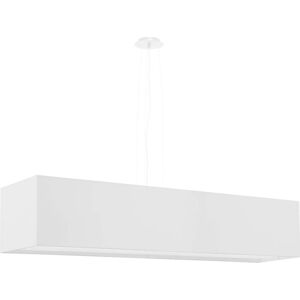 Bílé závěsné svítidlo se skleněno-textilním stínidlem Gryfin – Nice Lamps