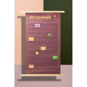 Plakát DOIY 50 Coctails to Taste, 35 x 64 cm