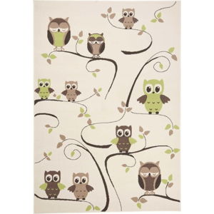 Dětský zelenohnědý koberec Zala Living Owl, 140 x 200 cm