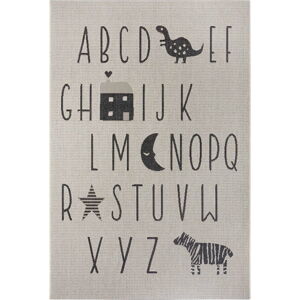 Černo-šedý dětský koberec Ragami Letters, 200 x 290 cm